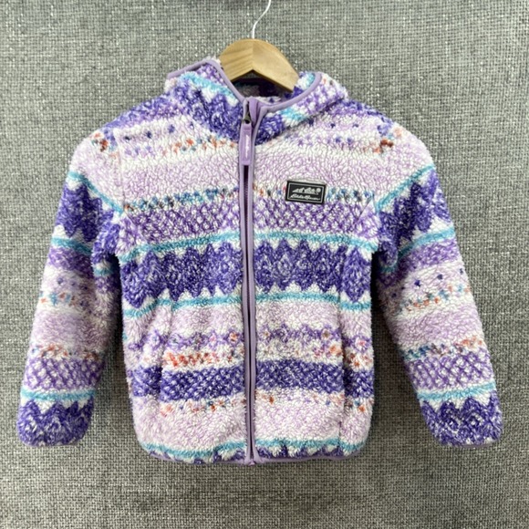 Eddie Bauer Other - EDDIE BAUER Quest Fleece Plush Sherpa Hooded Jacket Girls Size XS (5/6) Multi‎